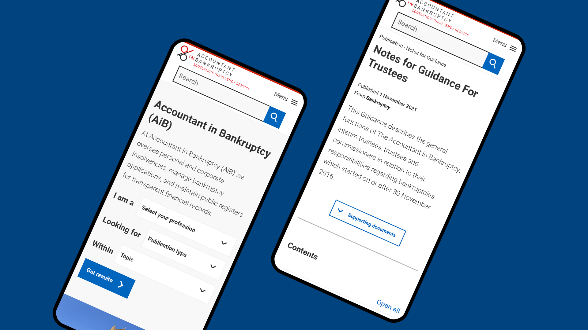 AiB — Mobile first design