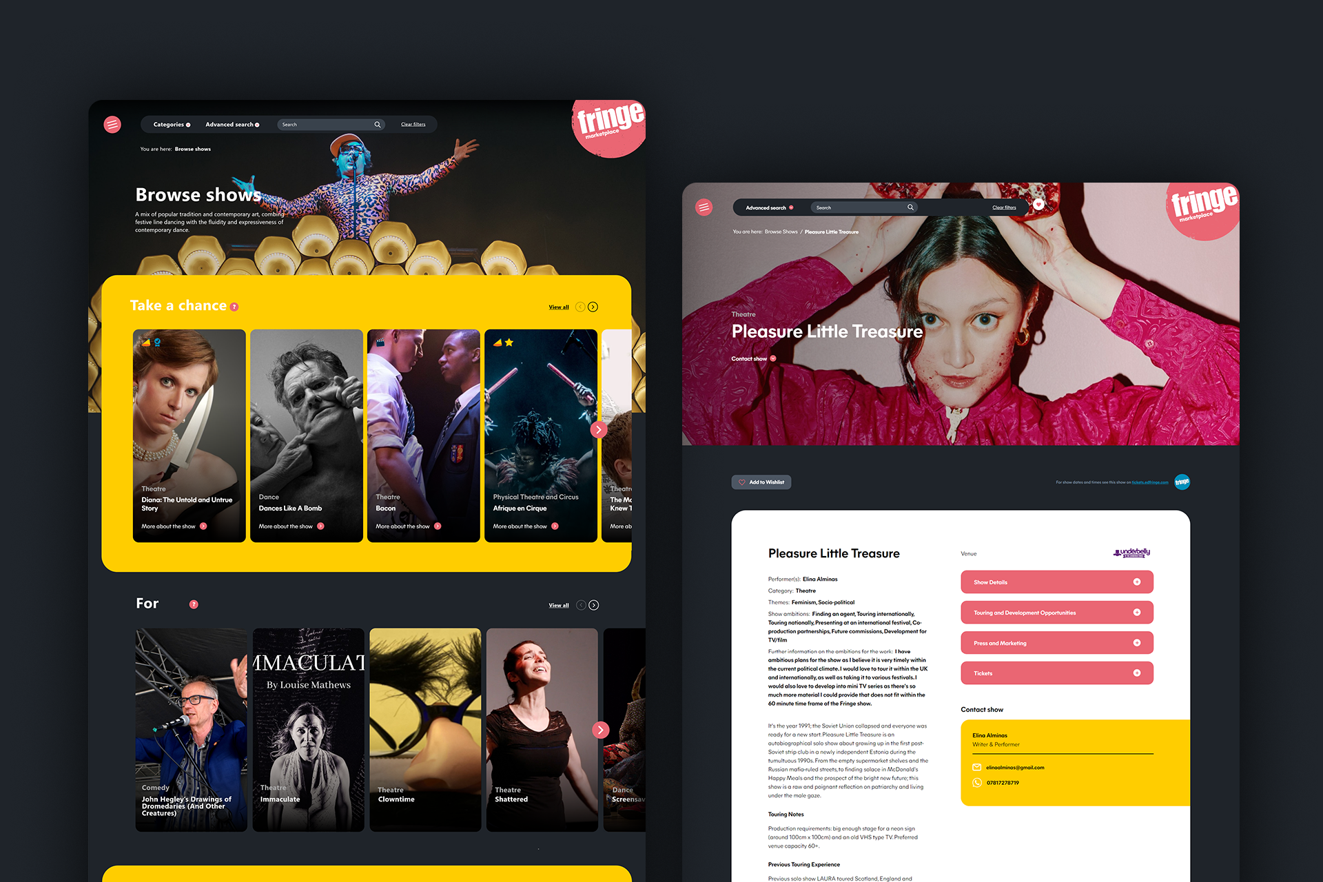 Fringe Marketplace — Screens